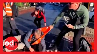 Protesters DRAGGED Off Roads by Furious UK Drivers