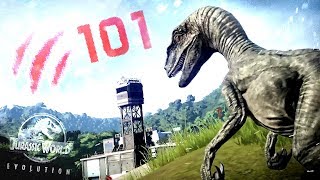 Jurassic World Evolution - OVER 100 RAPTORS ATTACK! - 100 Raptors vs 8000 Civilians (JWE Gameplay)