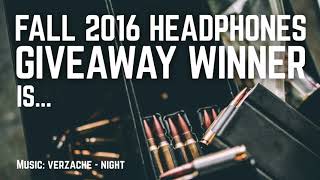 Bullet Headphones - Fall 2016 giveaway Winner