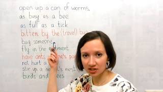 English idioms about insects in Russian (идиомы о насекомых на английском)