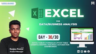 Excel Master Class - Day 30/30 - Sanjay Kumar