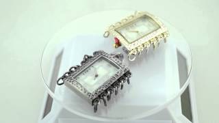 15113 Six Loop Beading Watch Faces Dented Square MOP Face