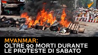 Myanmar: oltre 90 morti durante le proteste di sabato