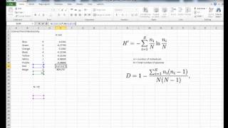 Using Excel to Calculate Biodiversity