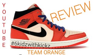 Air Jordan 1 MID SE ( TEAM ORANGE/Black-Crimson Tint Equipe Orange/noir