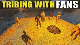 TRIBING WITH FANS! - 25 MAN OFFICIAL PVP SERVERS | ARK: SURVIVAL EVOLVED