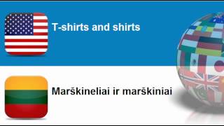Learn Lithuanian = Topic = T shirts and shirts