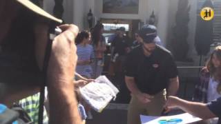 Giants reliever George Kontos signs autographs Tuesday at Pebble Beach