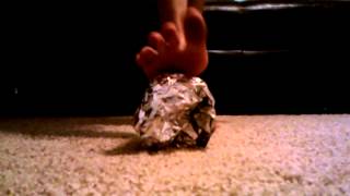 Male Jock feet crush tin foil FLAT!