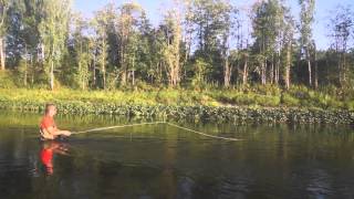 Fly fishing in the Russian River Ufa fish grayling  Рыбалка нахлыстом .