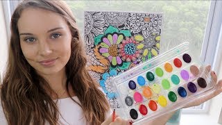 ASMR 1 HOUR of Watercolor Painting During A Rainstorm