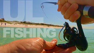 Ultra Light Surf Fishing + SHARK ENCOUNTER