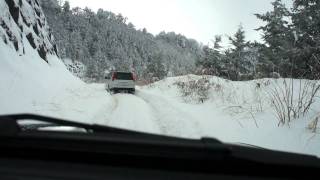 頑張れエクストレイル！　スノアタ！　パジェロミニ車載動画