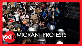Greek Police Fire Tear Gas at Moria Mirgrants over New Camp Protests
