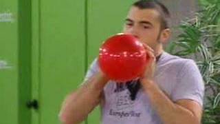 Thomas sur la baloune d'hélium