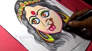 How to Draw Dussehra Greeting Color Drawing Step by Step