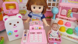 Baby doll mart register and IceCream shop toys baby Doli play