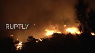 Turkey: Wildfire rages on into the night in Marmaris