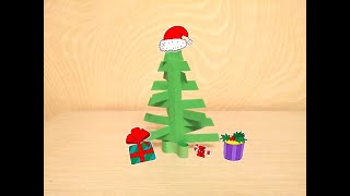 Easy paper christmas tree for kids christmas DIY 2020 @5-minute ORIGAMI and DIY