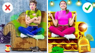 TRIK MURAH VS MAHAL UNTUK ORANG TUA CERDAS || Aku Diadopsi Keluarga Sultan oleh 123 GO! Like