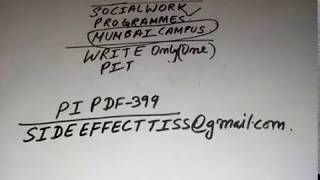 TISSNET- 2019 || PIT/PI DETAILS OF SOCIAL WORK PROGRAM || MUST WATCH