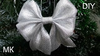 Бантики на елку своими руками /Мк канзаши/Новогодние канзаши/DIY