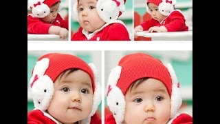 Посылка из Китая детская шерстяная шапочка с зайчиками из меха одежда для детей