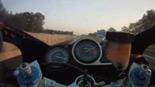 Motorcycle top speed & tunnel run on Kawasaki ZX-9R 1998