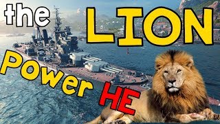 Lion NEW tier 9 Royal Navy BB - HE Power and more || World of Warships