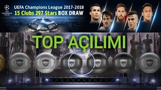 PES 2018 MOBİLE TOP AÇILIMI - UEFA CHAMPİONS LEAGUE 2017-2018 15 CLUBS 297 STARS BOX DRAW