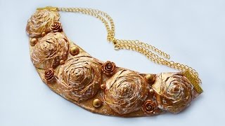 DIY Колье из газет и бумаги в технике папье маше. Мастер класс \ Necklace from newspapers