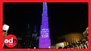 Spectacular Light Show as Burj Khalifa Turned into World’s Tallest Donation Box