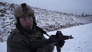 AK105. having fun. 1 hand shooting.
