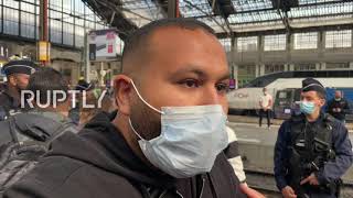 France: Railway workers protest as Macron unveils new high-speed train at Paris station