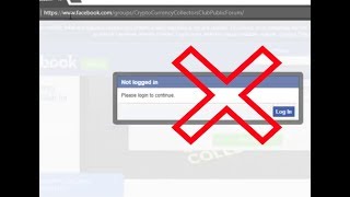 How to bypass the "Not logged in" "Please login to continue" message on Facebook Groups