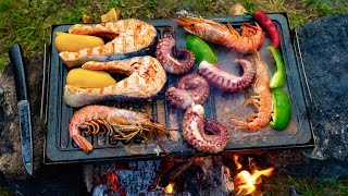 ЖАРЕНАЯ РЫБА НА ВУЛКАНИЧЕСКОМ КАМНЕ
