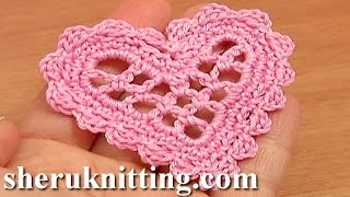 Crochet Mesh Heart Tutorial 11 Hæklet Mesh Heart
