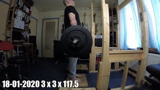 2020-01-18 Deadlift (3x3x117.5) + Floor Press (5x5x68.5)