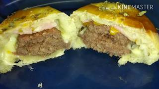 Mini hambúrguer assado para festas