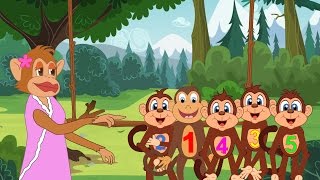 Five Little Monkeys Jumping On The Bed 3 | Children Nursery Rhymes | Kids Songs