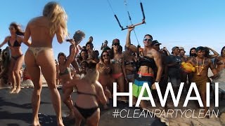 EPIC COLLEGE BEACH PARTY IN HAWAII | CLEAN PARTY CLEAN | VLOG 74