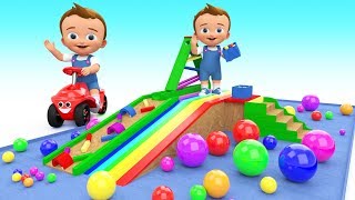 Baby Learn Colors With Wooden Toy Slider Marble 3D Balls Colors For Kids Children Toddler Education