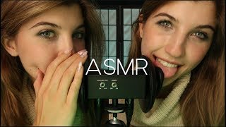 ✨WOMBO COMBO✨ Twin Ear Eating & Unintelligible Whispers ASMR (Up-Close)