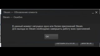 В данный момент запущено одно или более приложений Steam