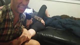 Scuffed Justin Carrey Licks Corinne's Dirty Foot
