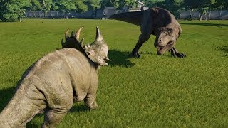 2 Sinoceratops(Modifed) VS T-rex, I-Rex, Spinosaurus, Carnotaurus and Allosaurus - JWE