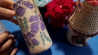 МК Как обвязать баночку крючком без швов. Обвязка в "колумбийской" технике и просто ст.с.н.