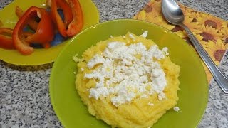 Как я худею 2015. Ужин в 250 ккал.Кукурузная каша с сыром"фета".