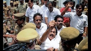 M.K.Stalin staging a protest | firing incident in Thoothukudi