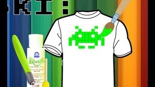 Evde Tişört Baskı: Retro Oyun Temalı / T-shirt Stencil : FREEZER PAPER ALTERNATIVE
